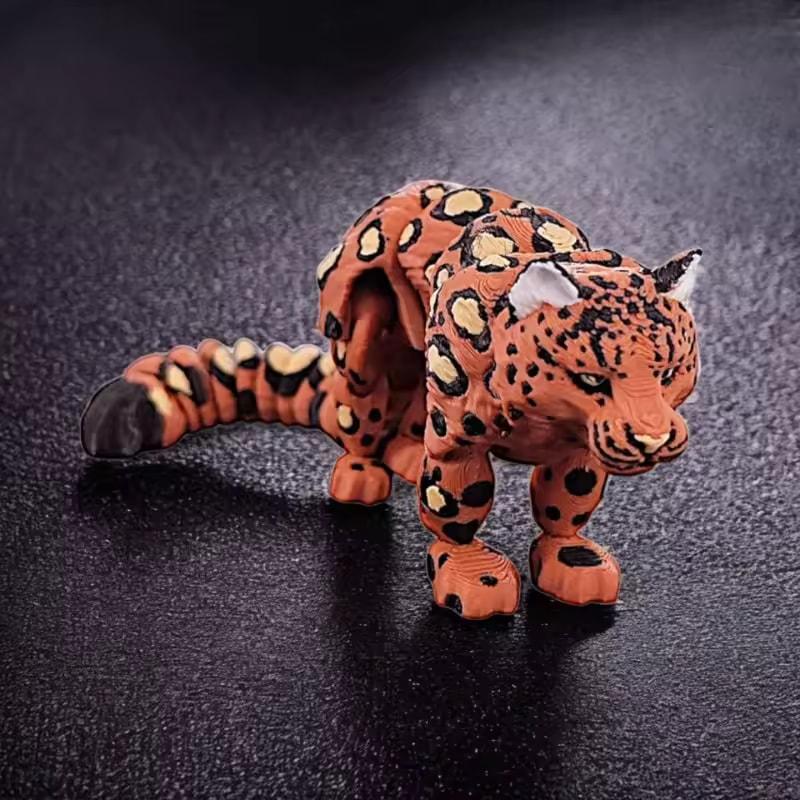 3D-печатная модель снежного барса, имитация, подвижные суставы, фигурки диких животных, миниатюры, украшение для дома, поделки, фигурки