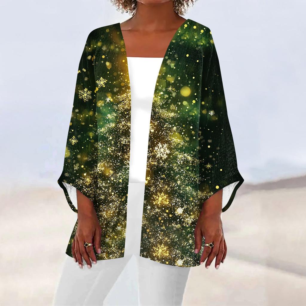 Женская повседневная модная легкая куртка средней длины с принтом, кардиган