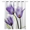 Фиолетовый Тюльпан Цветок Белые Блэкаут Шторы Для Гостиной Оконные Шторы Для Спальни Кухонные Шторы Драпировки Жалюзи