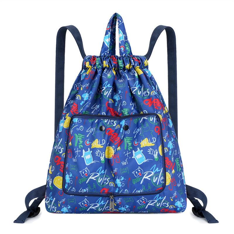 Модная спортивная сумка складная затягивающаяся сумка большая вместимость портативная повседневная домашняя сумка-рюкзак для покупок