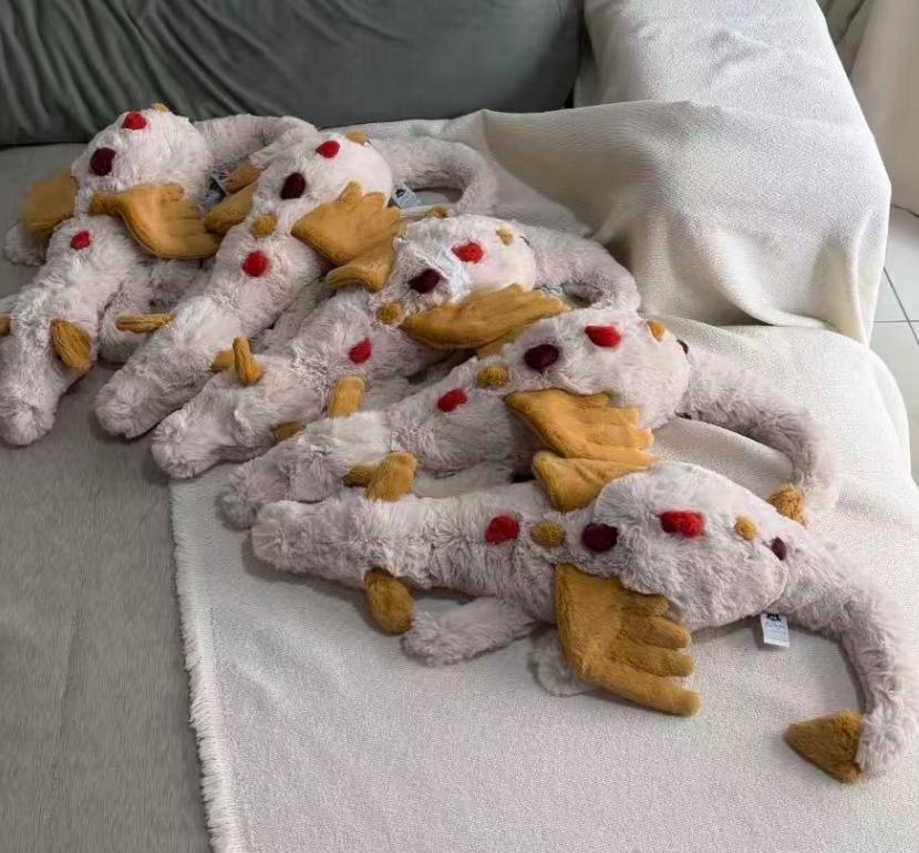 JC Cute Soft Snow Dragon Plush Toy Collection - Pink, Purple, Black, and Gold Lying Dragons