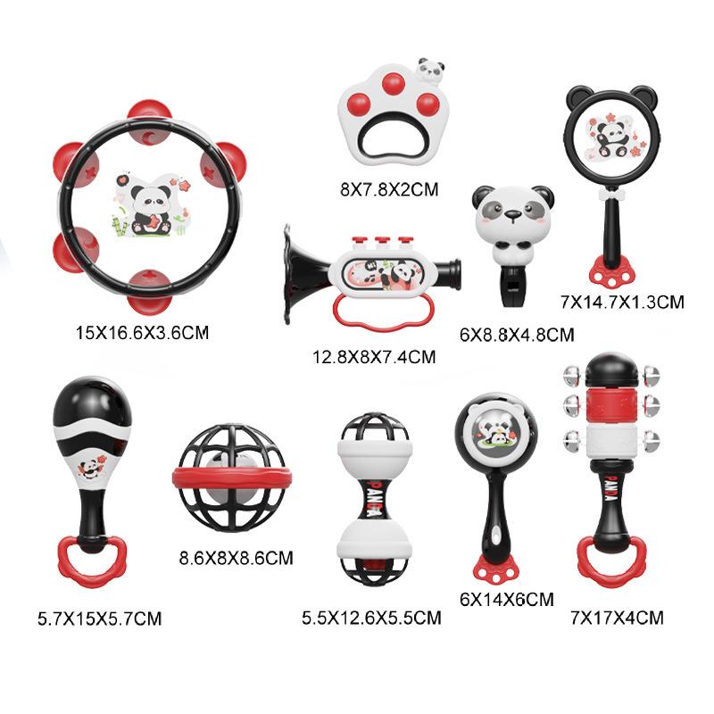 Baby Musical Instruments Set Montessori Handbell Sand Hammer Orff Ringing Instrument Infant Early Visual Stimulation Sensory Toy