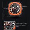2024 New Watch Square Dial Men Fashion Business Waterproof Sports Watches Chronograph Luminous Leisure Quartz Wristwatch