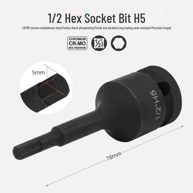 Набор бит для электрогаечного ключа 1/2" с шестигранником и удлинителем - Отверточные головки и головки-торксы S2