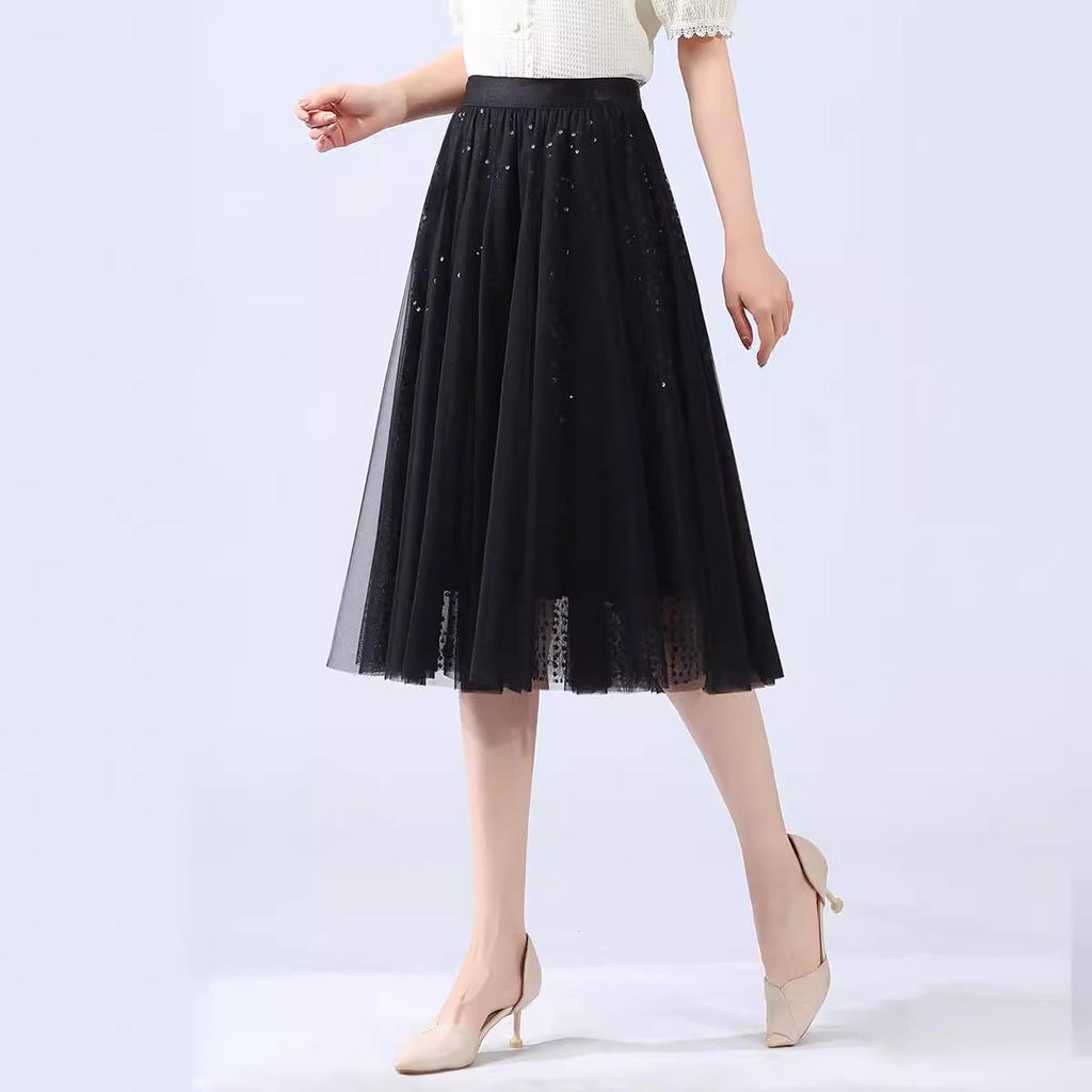 Летняя юбка-плиссе с обхватом груди, средняя и длинная, женская юбка-драпировка с эффектом большого качения, юбка из газа с высокой талией, весна и осень, высокая талия