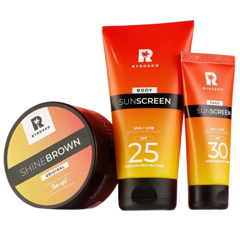 Byrokko Shine Brown + Sunscreen SPF25 + SPF30 Face Cream Set