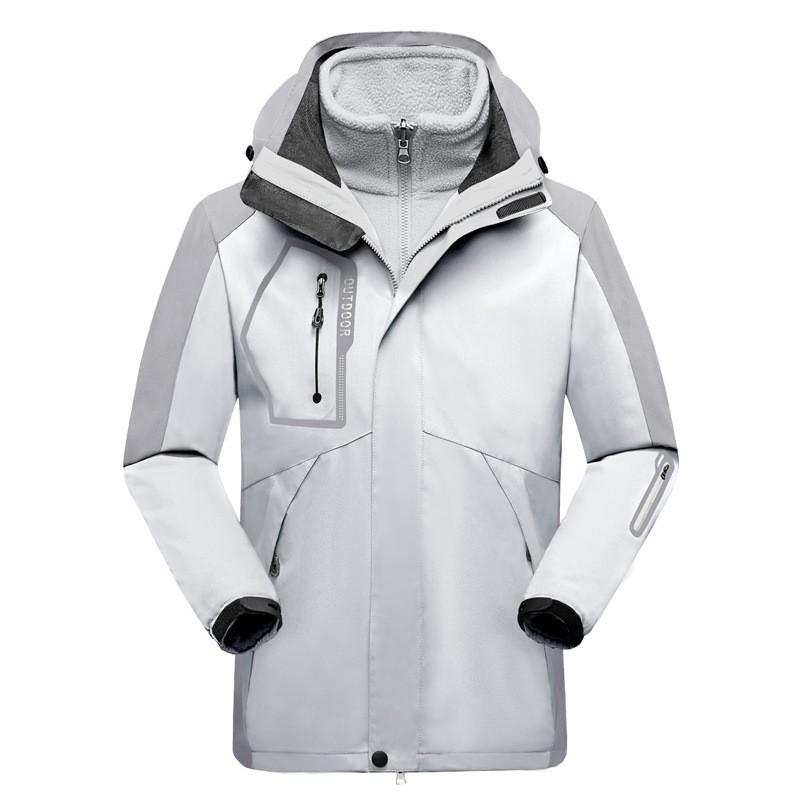Men Women Waterproof Windproof 3-in-1 Outdoor Jacket With Removable Fleece Liner Hiking Camping Skiing Travel