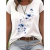 Европейские размеры Женская повседневная модная спортивная футболка с круглым вырезом, эластичная, с принтом