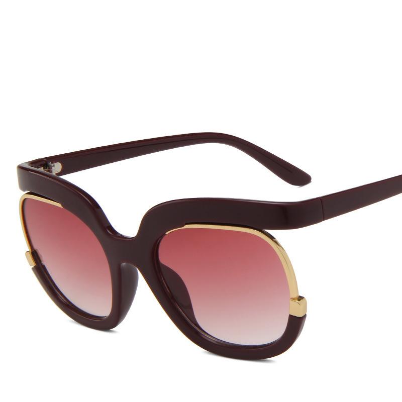 Cool Trendy Oversized Half Frame Sunglasses Summer Women Retro UV400 Sun Glasses