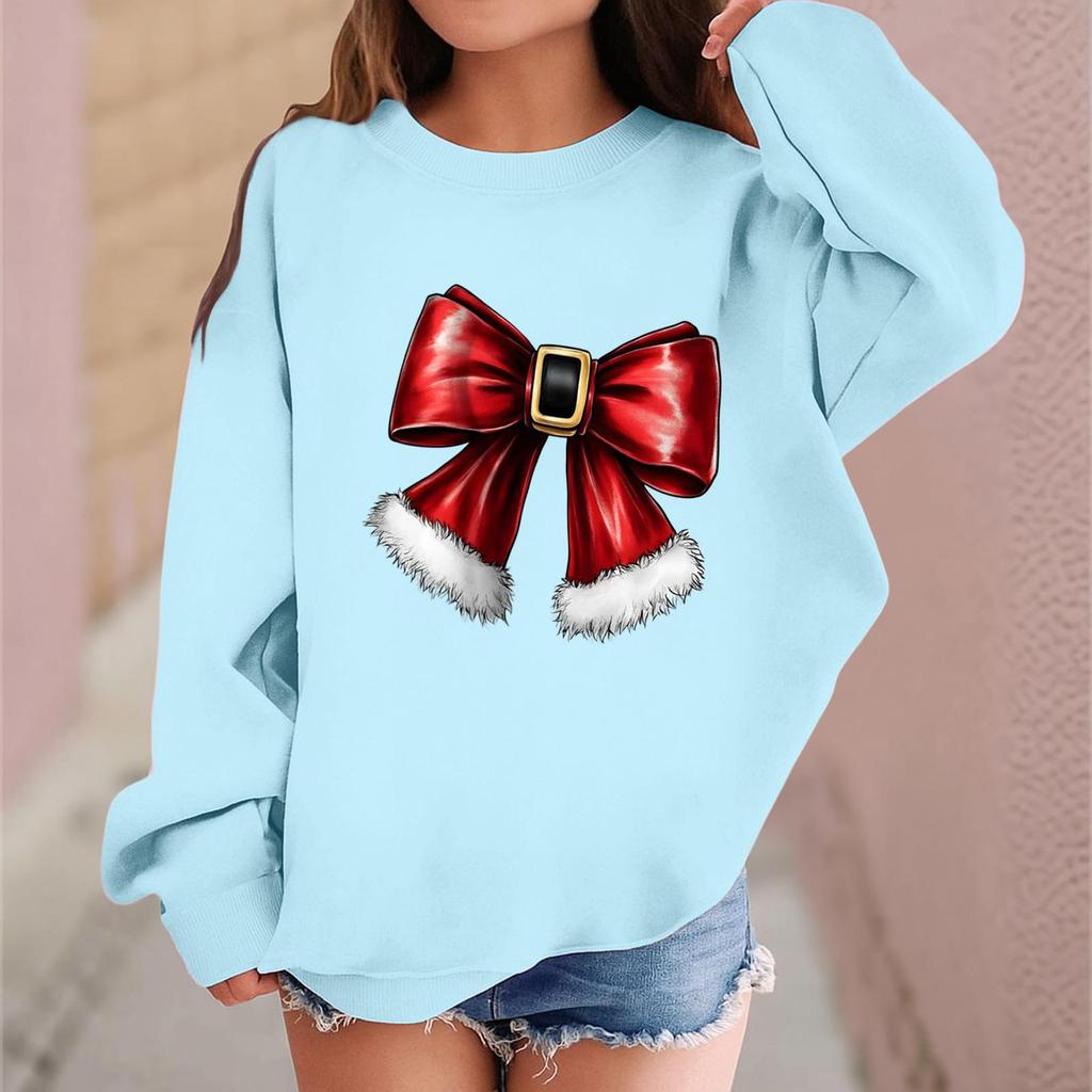 Children's Fashionable Casual Long-sleeved Loose Christmas Print Pullover Sweatshirt