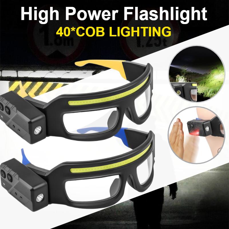 Индукционный налобный фонарь COB Водонепроницаемый светодиодный налобный фонарь Прожектор USB Перезаряжаемый налобный фонарь 5 режимов освещения для кемпинга, чрезвычайных ситуаций
