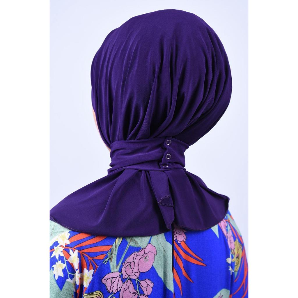 Snap Cap Hijab Swimsuit Top Matching Sea And Pool Bonnet Hijab