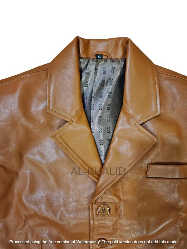 Жилет Свадебный Наряд Ручной работы Мужской Жилет Пальто Коричневая Кожа Натуральная Овчина Приталенный