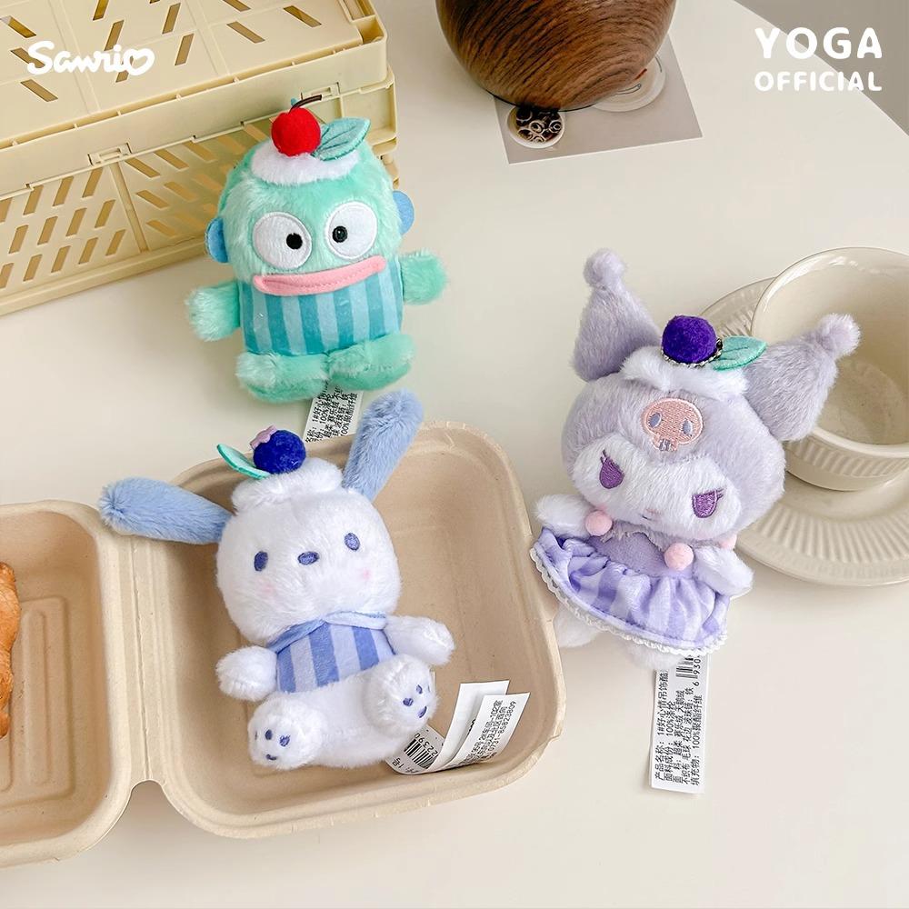 Hangyodon Kuromi Melody Pachacoo Cinnamoroll Stuffed Plush Toys Pendant Cute KT Keyring Anime Keychain Christmas Gift