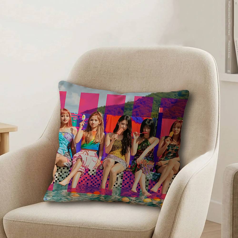 Kpop Group IIdle Office Cushion Pillowcase Car Cushion CoverXCM Lumbar Pillowcase Sofa Pillowcover
