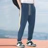 Casual Loose Drawstring Pants Mens Autumn Fashion Side Striped Patchwork Trousers Men Leisure Lace-up Pants Streetwear