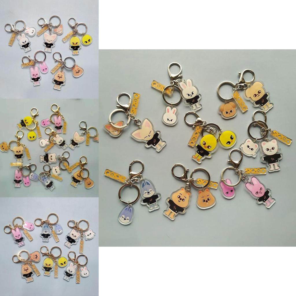 Stray Kids Skzoo Акриловый Двусторонний Брелок Мультяшный Kpop Подарок для Поклонников Коллекция