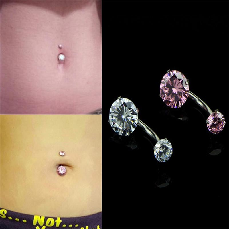 Surgical Steel Navel Rings Crystal Belly Button Ring Bar Piercing Jewelry Beauty