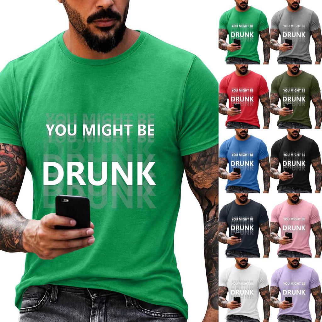 Мужская оригинальная повседневная свободная футболка с принтом букв для ежедневной носки