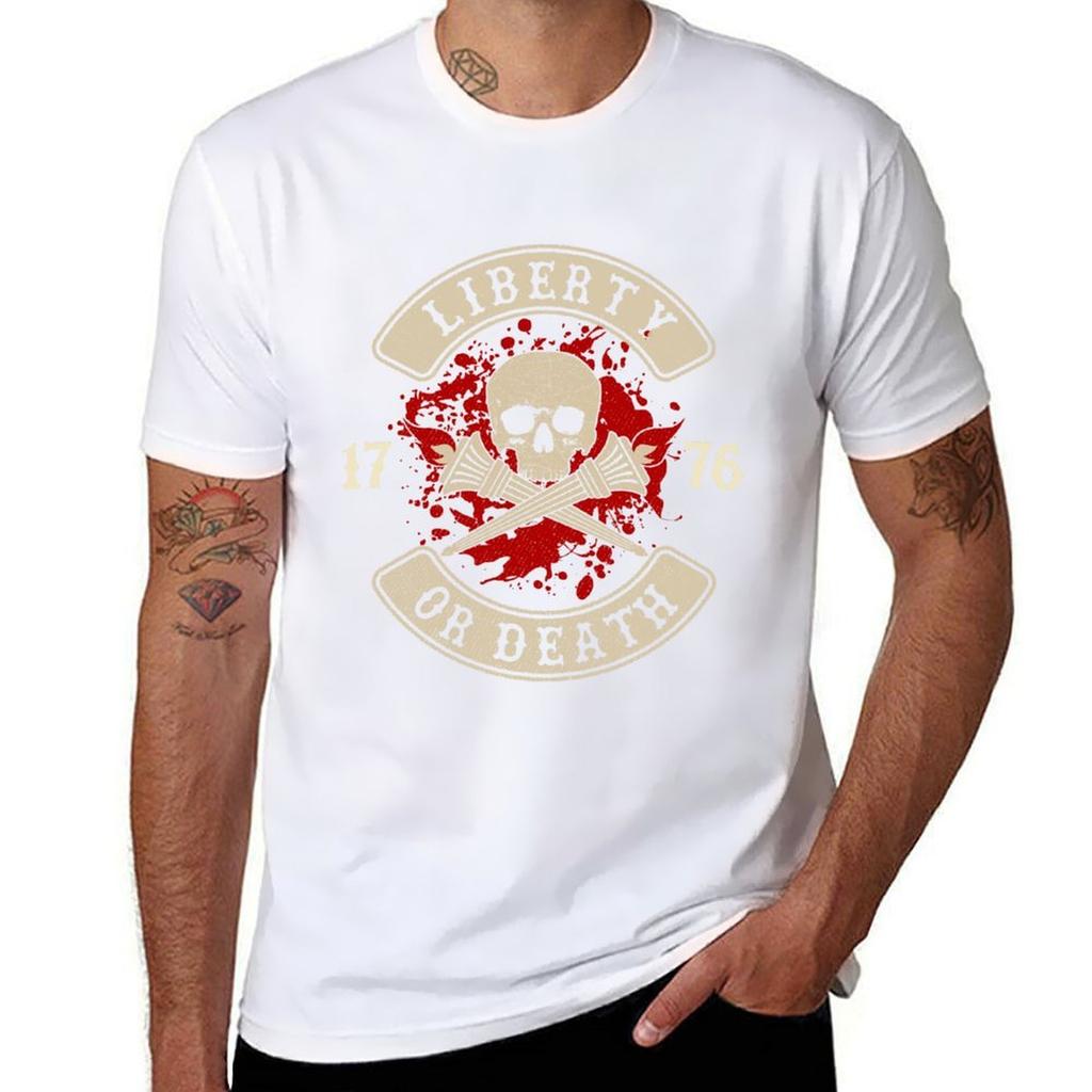 Liberty Or Death (Color) Tshirt Sports Basic Short Sleeve Tshirt