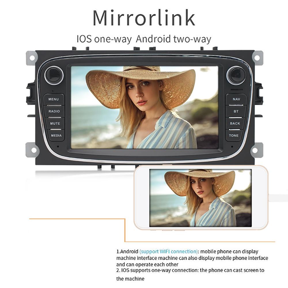 NAVIGUIDE 7'' Android For Ford Focus II S-Max Mondeo 9 C-Max 2008-2011 For Galaxy II Kuga 2006-2011 Car Multimeida Player NO DVD