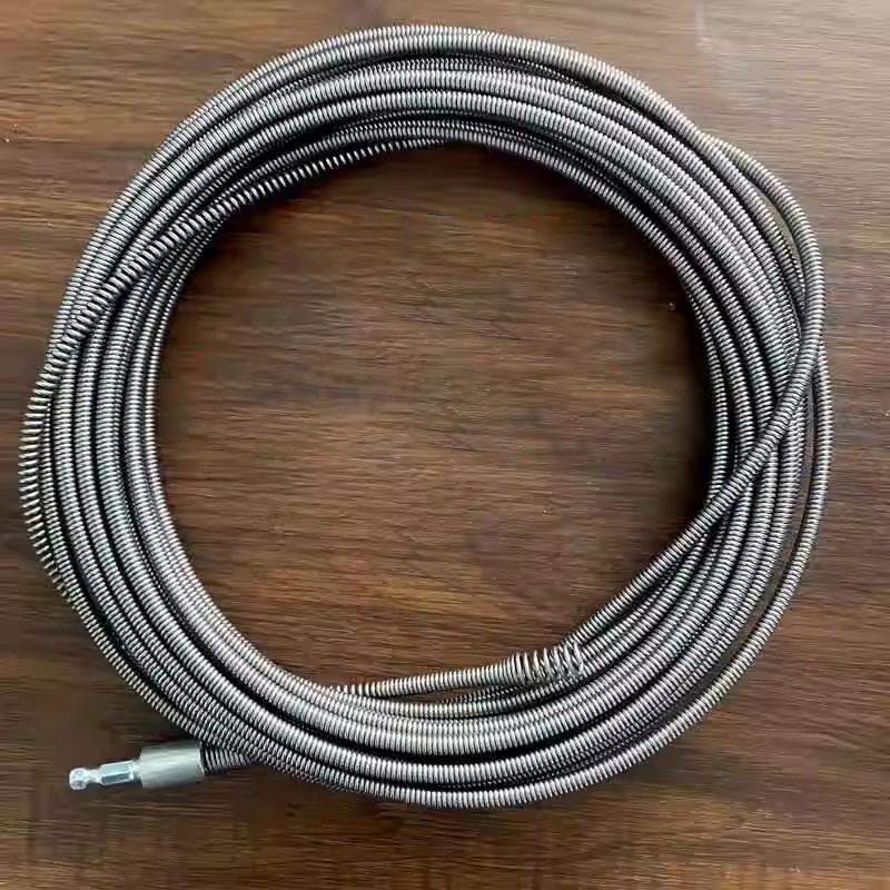 1-10M Sewer Dredging Spring Electric Drill Drain Cleaner Machine Extension Sewer Pipe Dredger Cleaning-Spring Bathroom Kitchen