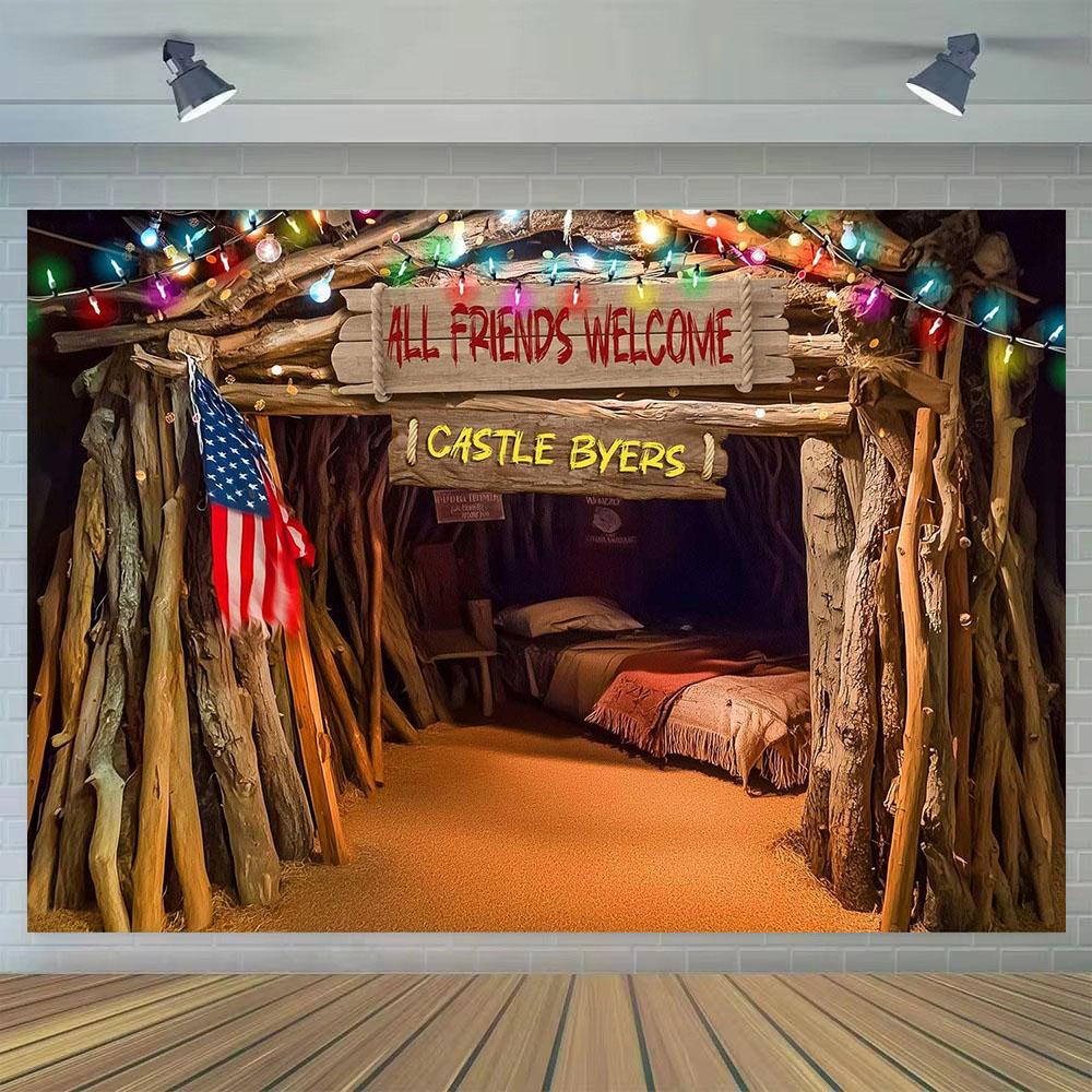 Halloween Party Backdrop Decoration Scary Horrors Entrance Gloomy Forest Cemetery Banner Photography Background