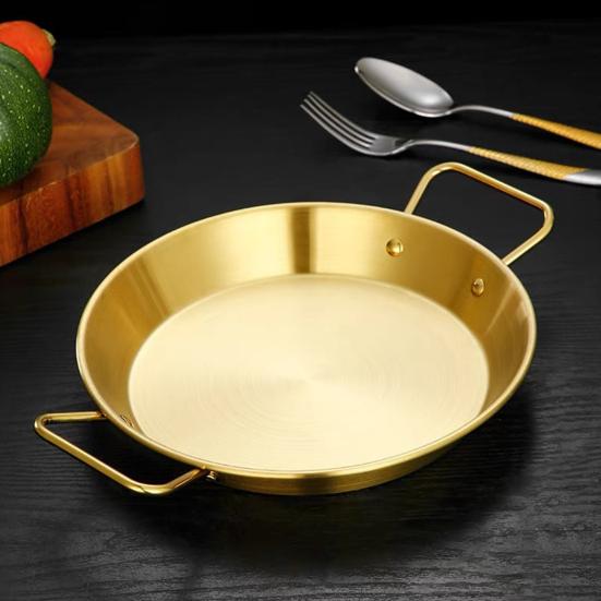 Очень толстая тарелка для морепродуктов с ручками из нержавеющей стали, двухухое блюдо для подачи раков, запеканки, лоток для корейской жареной курицы