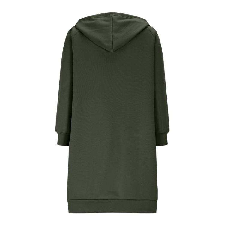 Женская повседневная толстовка с капюшоном на молнии, свободного кроя, с длинными рукавами, модная верхняя одежда