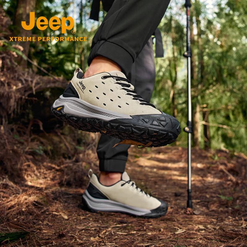 Jeep Мужские дышащие походные туфли в стиле business casual с амортизацией