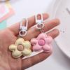 Korean Style Flower Keychain Mini Bloom Pendant Funny Resin Floral Keyring  Backpack Decor