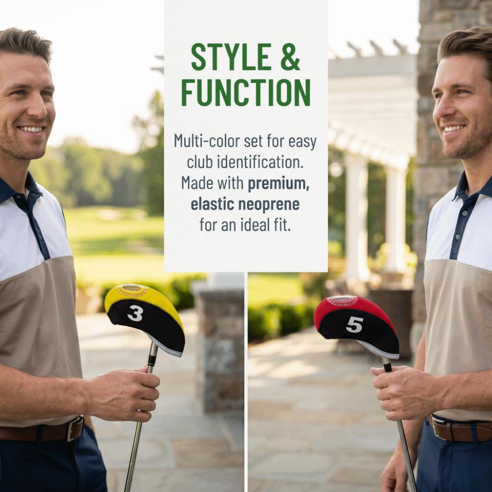 10pcs Neoprene Golf Club Head Covers Scratch Proof Golf Club Head Cover Set Golf course