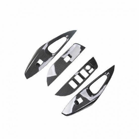 Carbon Fiber Window Lift Panel Switch Cover Trim For Toyota Corolla 2020-2023