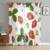 Летние прозрачные шторы с фруктами и клубничными листьями для спальни, гостиной, вуали, оконные шторы, тюлевые шторы для детской комнаты