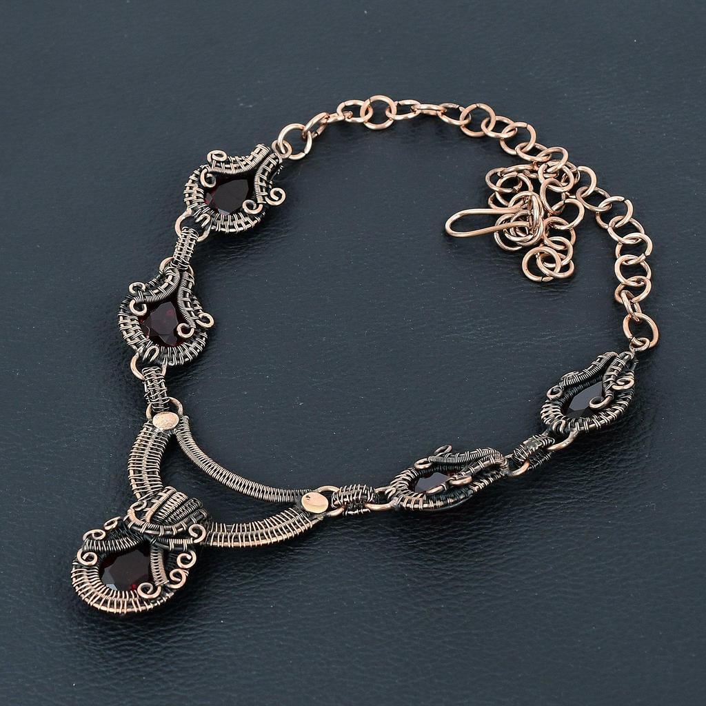 Цитрин драгоценный камень ручной работы из чистой медной проволоки ювелирное ожерелье для любви