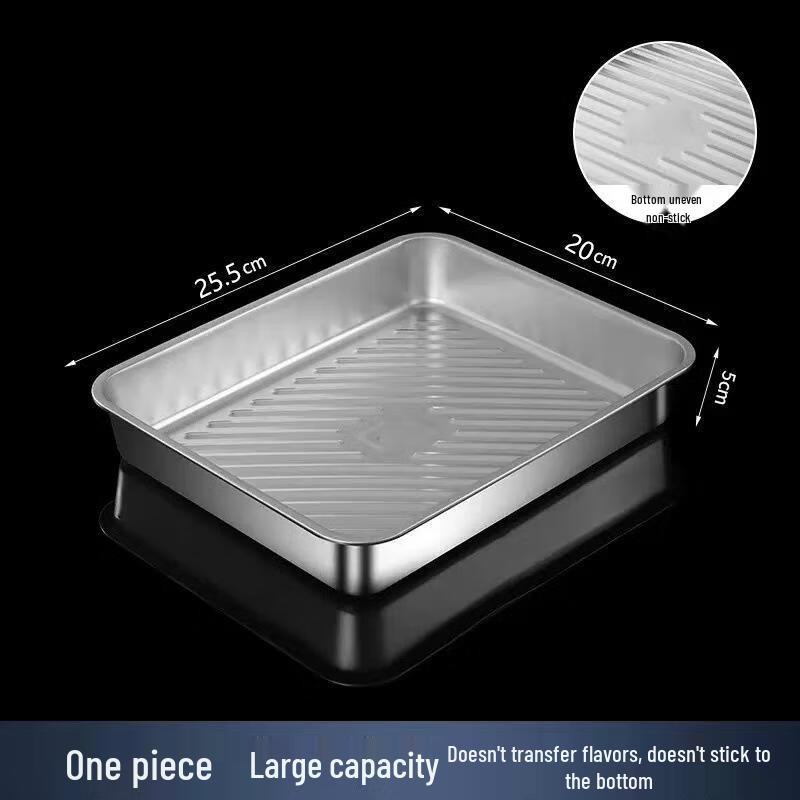410 Stainless Steel Large Rectangular Dumpling Tray with Lid