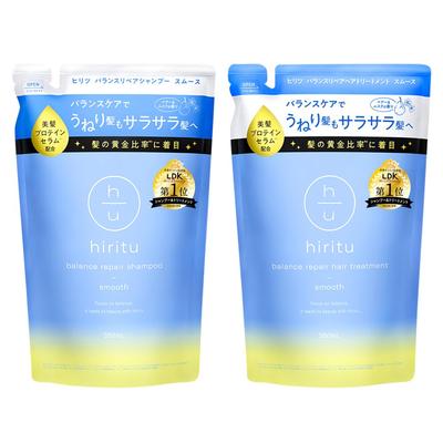 Hiritsu Восстанавливающий шампунь и кондиционер для волос Smooth Сменный блок Уход за балансом для вьющихся Эта протеиновая сыворотка содержит PPT и аминокислотный очищающий Восстановление