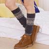 1 пара женских зимних носков для голени из плотного материала с цветными блоками, накидки на ноги выше колена, нескользящие, высокоэластичные, сохраняющие тепло носки