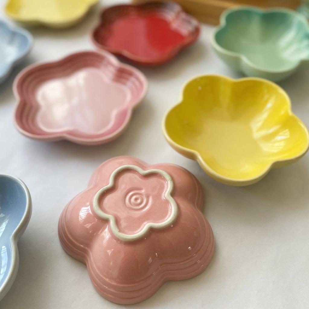 Керамическая подглазурная цветная сливовая тарелка, тарелка с цветком для соуса, поднос для косточек для плевков, уникальная посуда, миска для мороженого