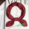 Silk scarf women's solid color satin 71 new summer thin small square scarf headscarf decorative small scarf UV protection