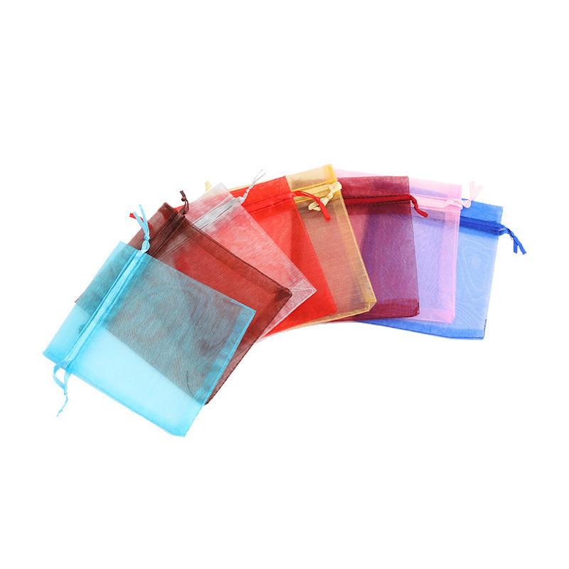 100pcs 7x9cm String Makeup Bag Colorful Drawstring Bag Jewelry Packaging Bags Wedding Gift Storage Drawstring Pouches