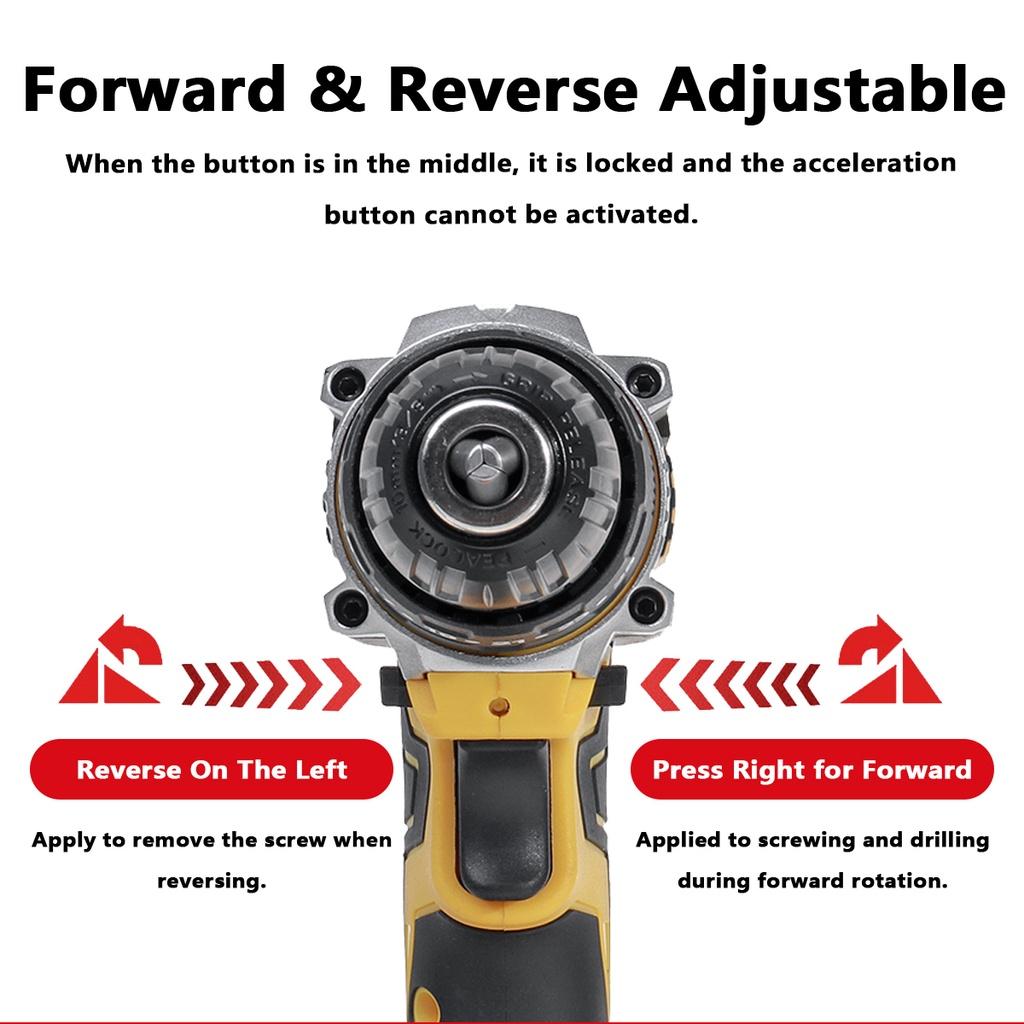 Аккумуляторная электрическая дрель-перфоратор, электрическая отвертка, электроинструменты, ударная дрель с крутящим моментом 300 с аккумулятором 1/2PCS 21 В