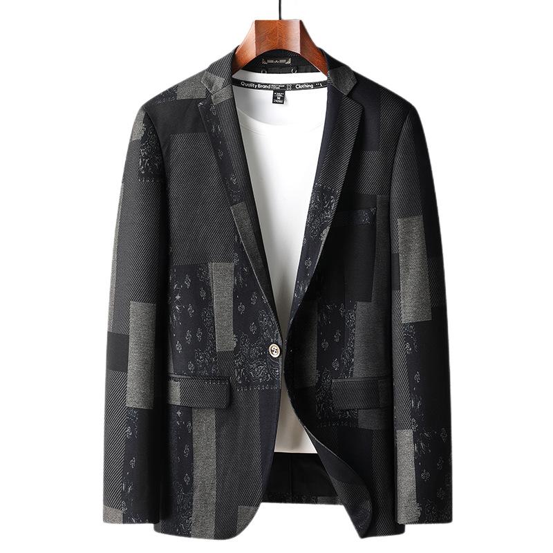 Куртка Высокая эластичная одинарный костюм индивидуальный тренд корейская версия маленький костюм модный костюм мужской