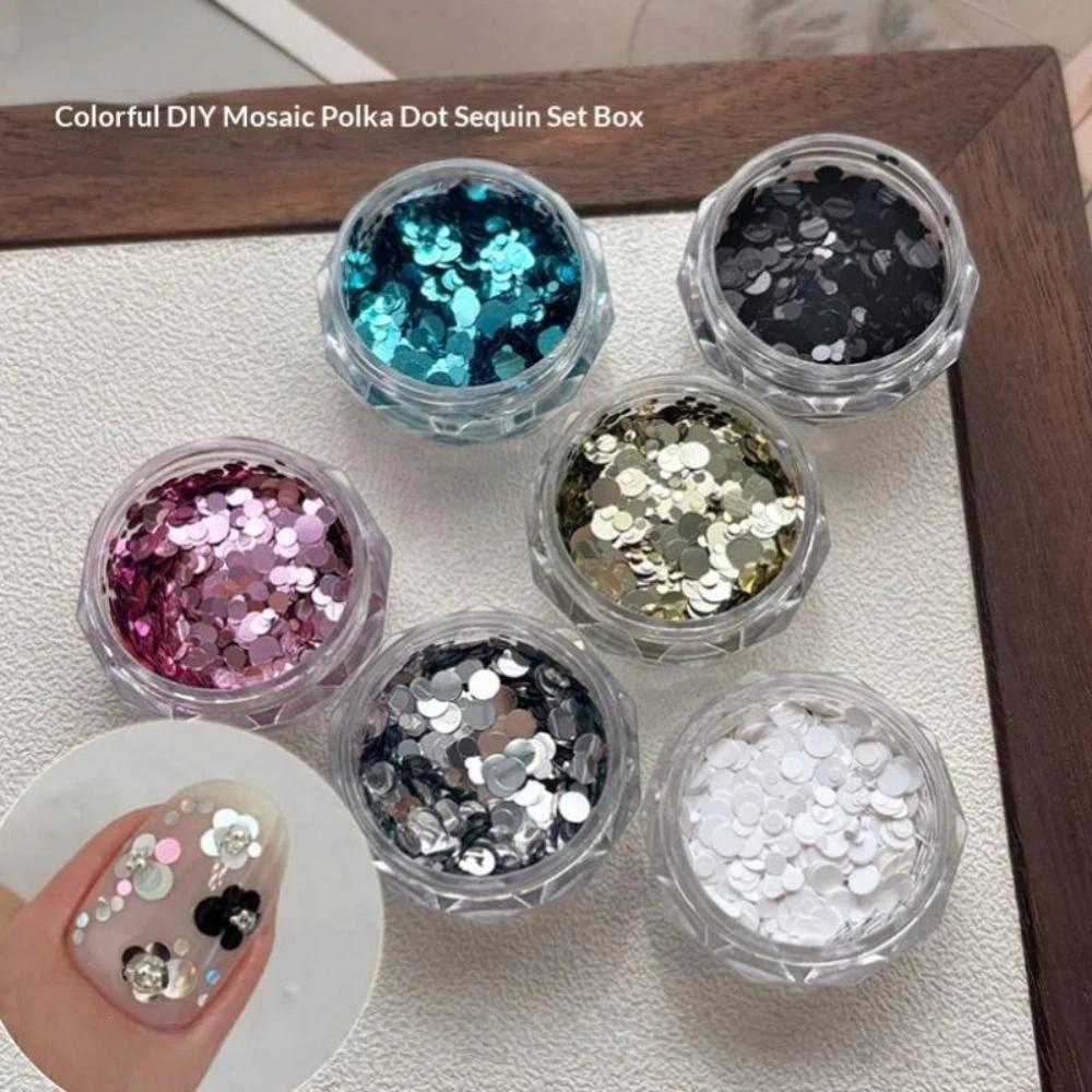 Mini Round Polka Dot Glitter Nail Art Decorations DIY Round Sequined Patchwork Nail Art  Salon Use