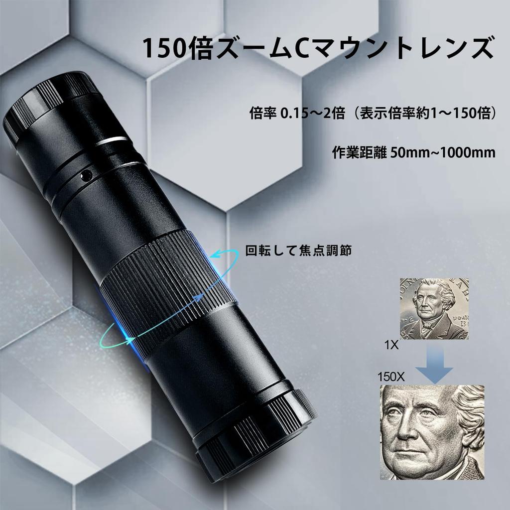 RUZIZAO Цифровой микроскоп 48 МП 4K 1080P HDMI Промышленная видеокамера для микроскопа 150-кратный зум-объектив Складная подставка Светодиодное кольцо для взрослых Наблюдение