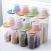 Transparent Plastic Grain Storage Container - Kitchen Organizer Jar for Dried Goods