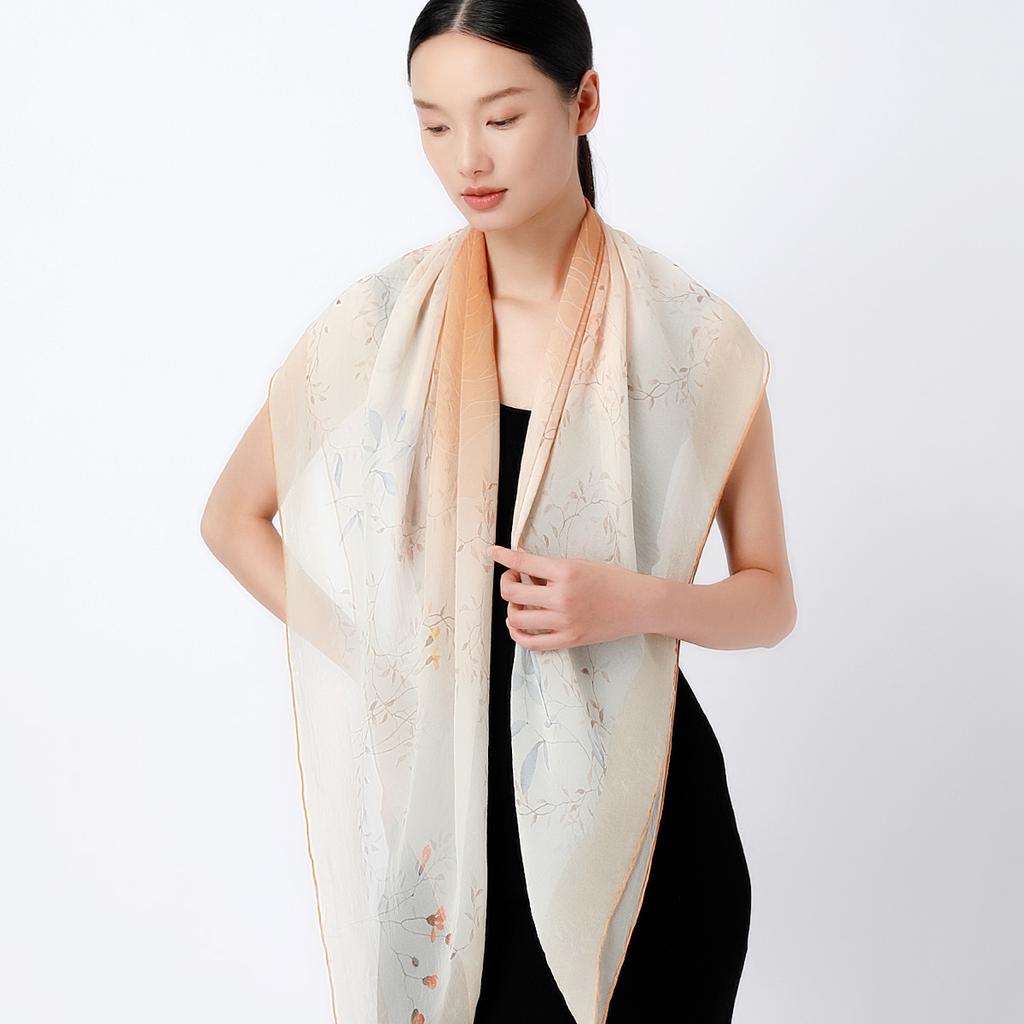 100% Mulberry Silk Lightweight Large Shawl for Women