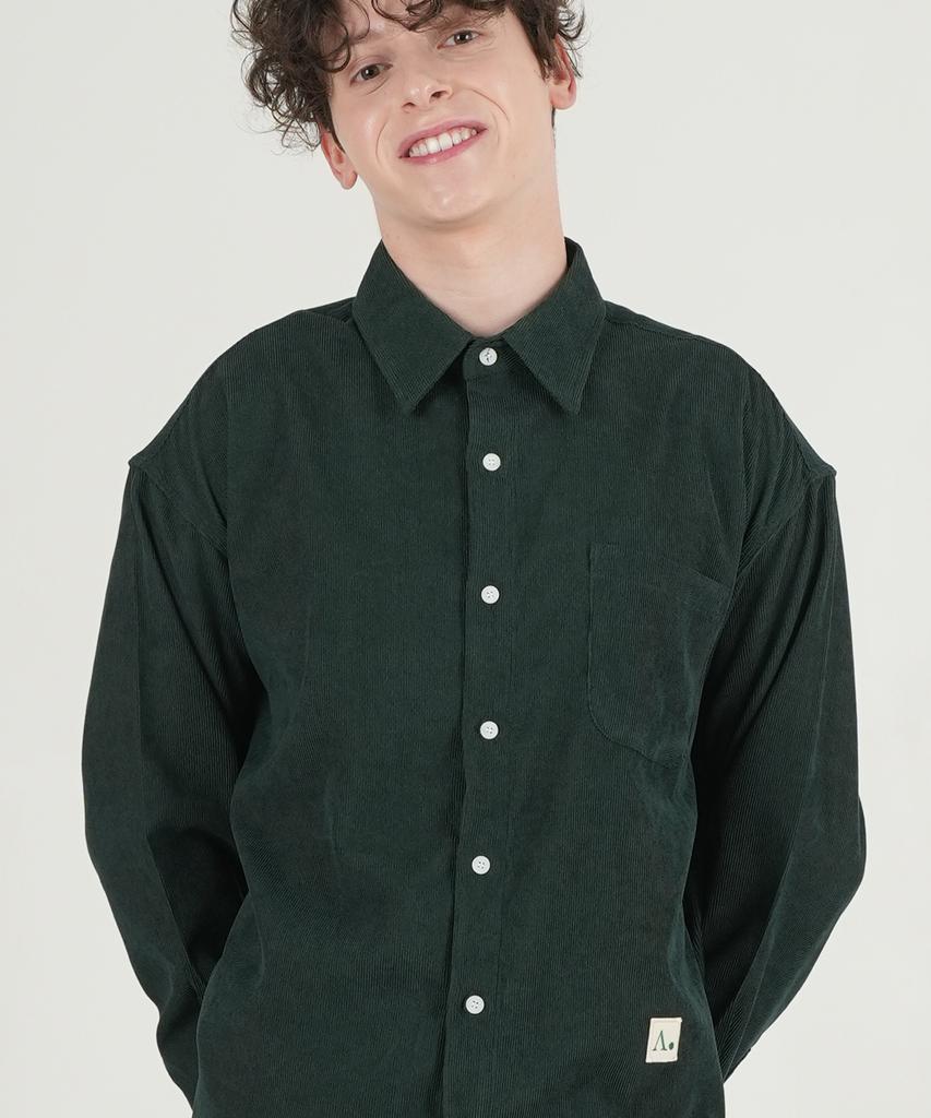 THE-ABON Foret Corduroy Oversized Shirt Black