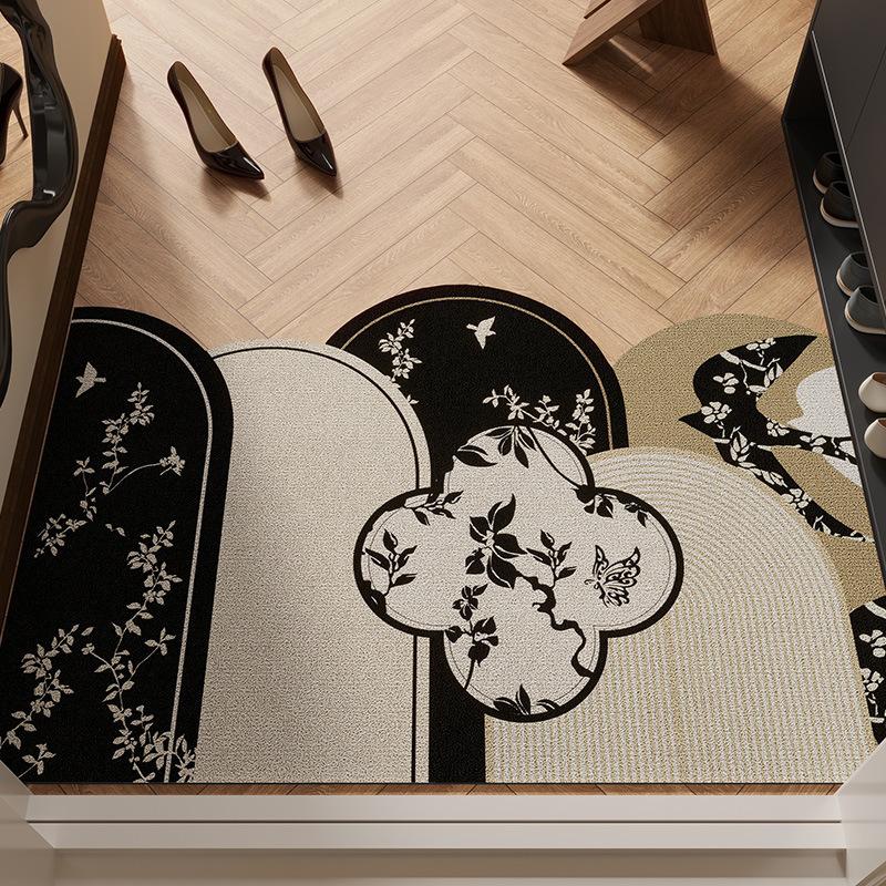 Мультяшный шелковый коврик для пола у входной двери, коврик для ног в прихожей, свежий бытовой грязеотталкивающий коврик