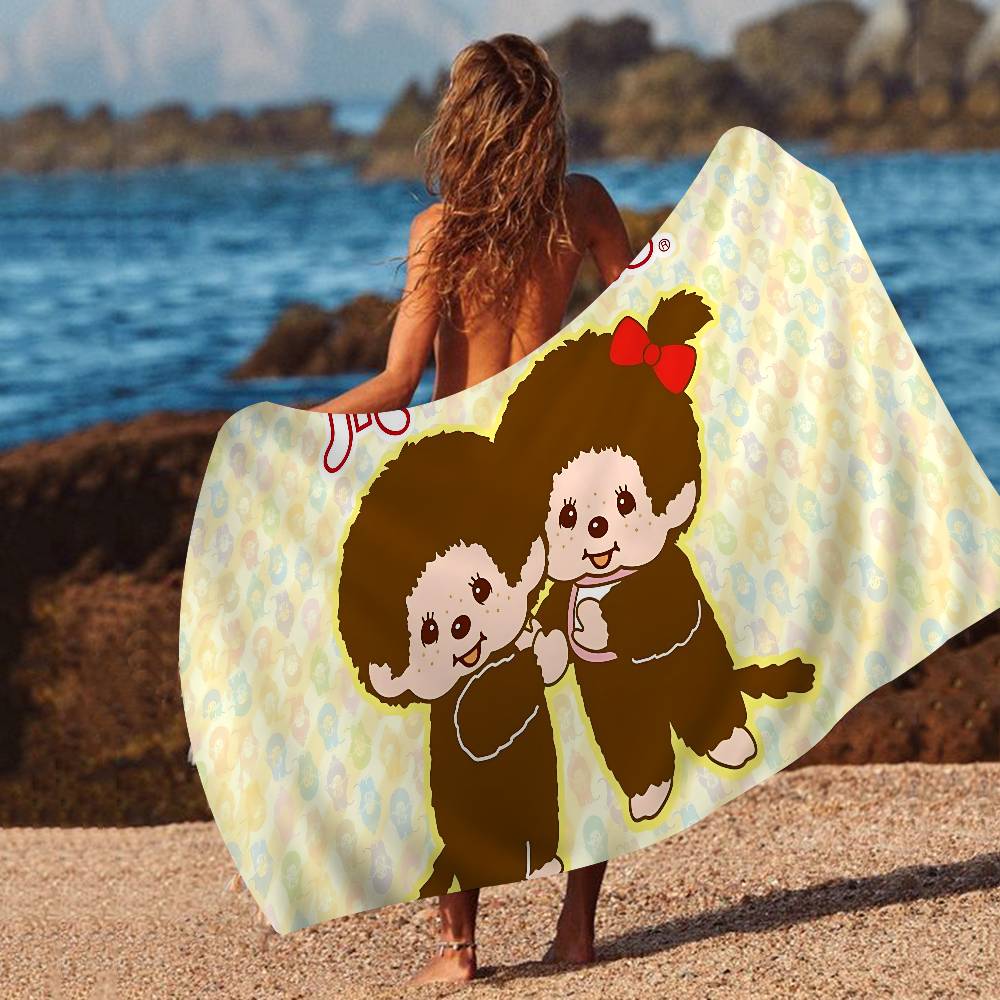 toys Cartoon M-Monchhichis plush Microfiber Beach Towel Absorbent Quick dry Soft Yoga Swimming Resort Mountain Climbing Towel